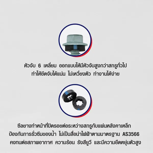 ส่วนประกอบสกรู : Thread เกลียวของสกรู และ Drill Point หัวเจาะ