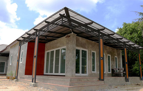 ภาพพื้นที่การใช้งานจริงของแผ่นโปร่งแสงมินิโกลด์