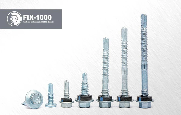 สกรูเมทัลชีท Fix-1000 หัวเจาะคม เจาะง่าย มีสารเคลือบสนิม