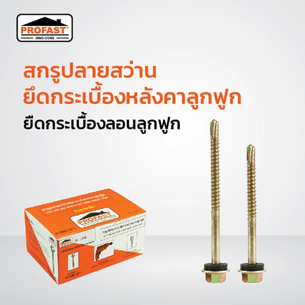 สกรูยึดกระเบื้อง หลังคาลูกฟูก โปรฟาสท์