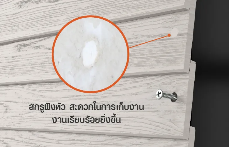 สกรูฝังหัว สะดวกต่อการเก็บงาน สกรูติดตั้งไม้ เป็นสกรูฝังหัว