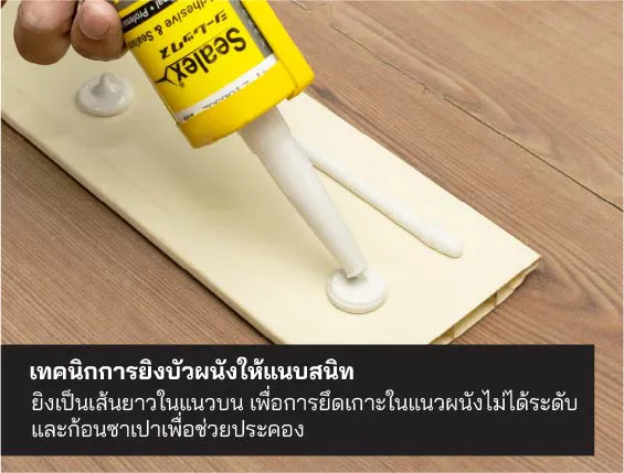 เทคนิคการยิงบัวผนัง เทคนิคการยิงบัวผนัง ด้วย กาวตะปู Sx-700