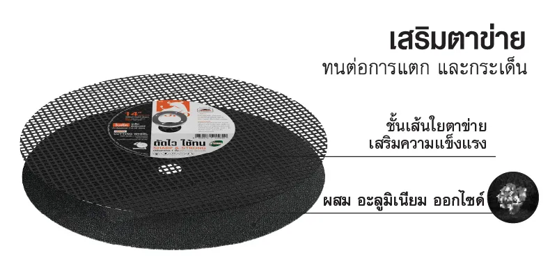 เสริมตาข่าย ทนต่อการแตก ส่วนประกอบใบตัดโทโร่