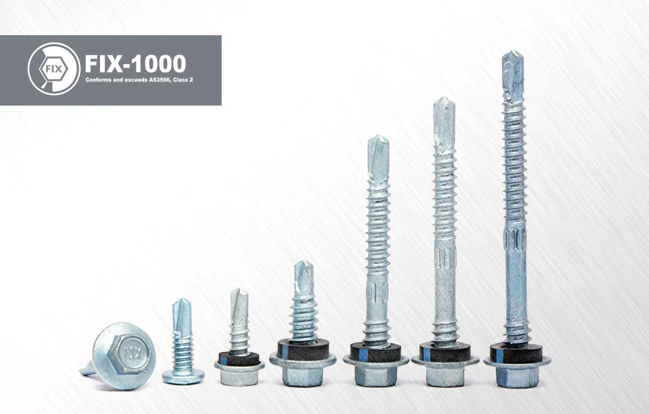 สกรูเมทัลชีท Fix-1000 หัวเจาะคม เจาะง่าย มีสารเคลือบสนิม