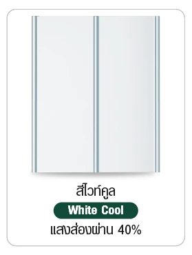แผ่นกันสาดโปร่งแสง T-ROOF สีไวท์คูล